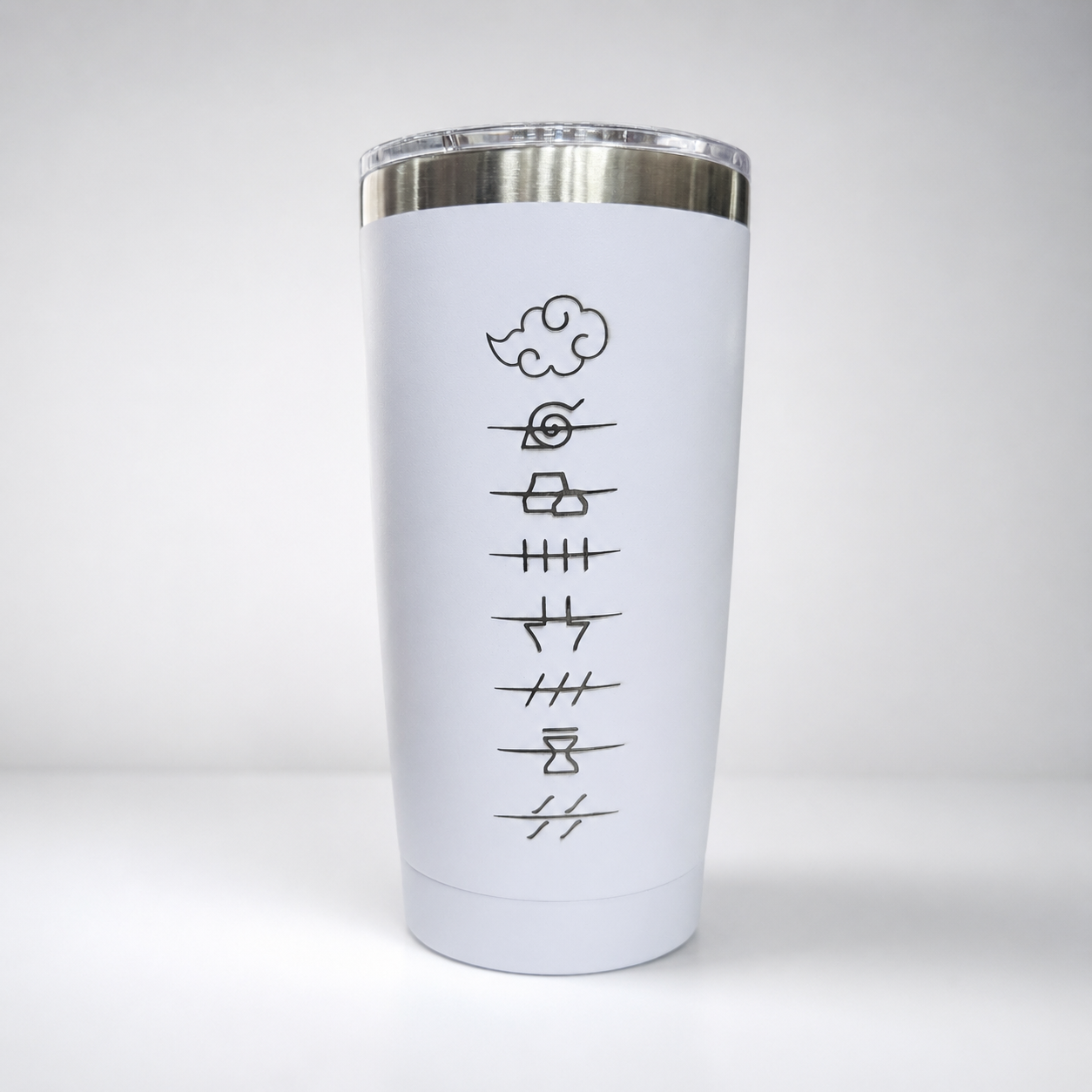 Vaso Blanco Logo Aldeas 20 Oz Acero Inoxidable - Naruto