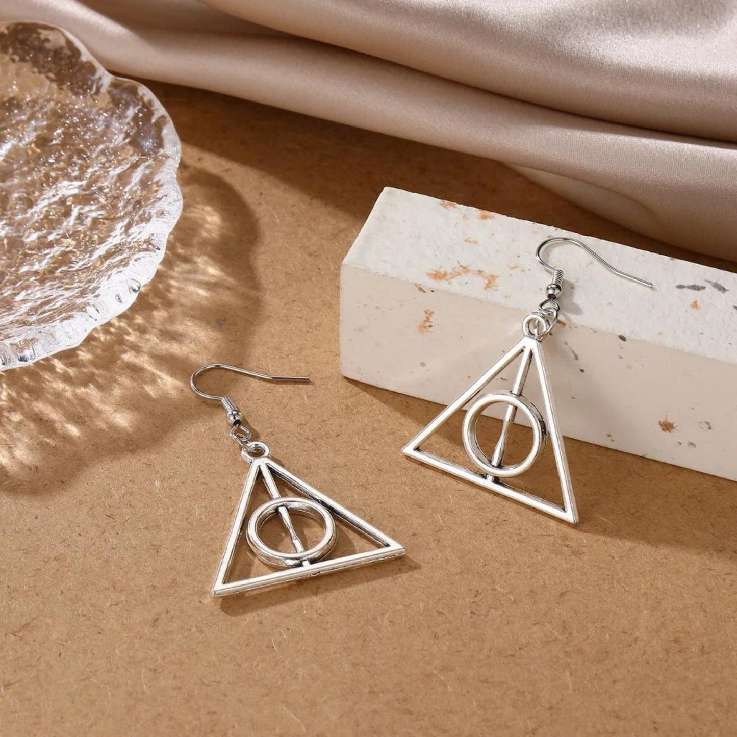 Aretes Reliquias Plata - Harry Potter