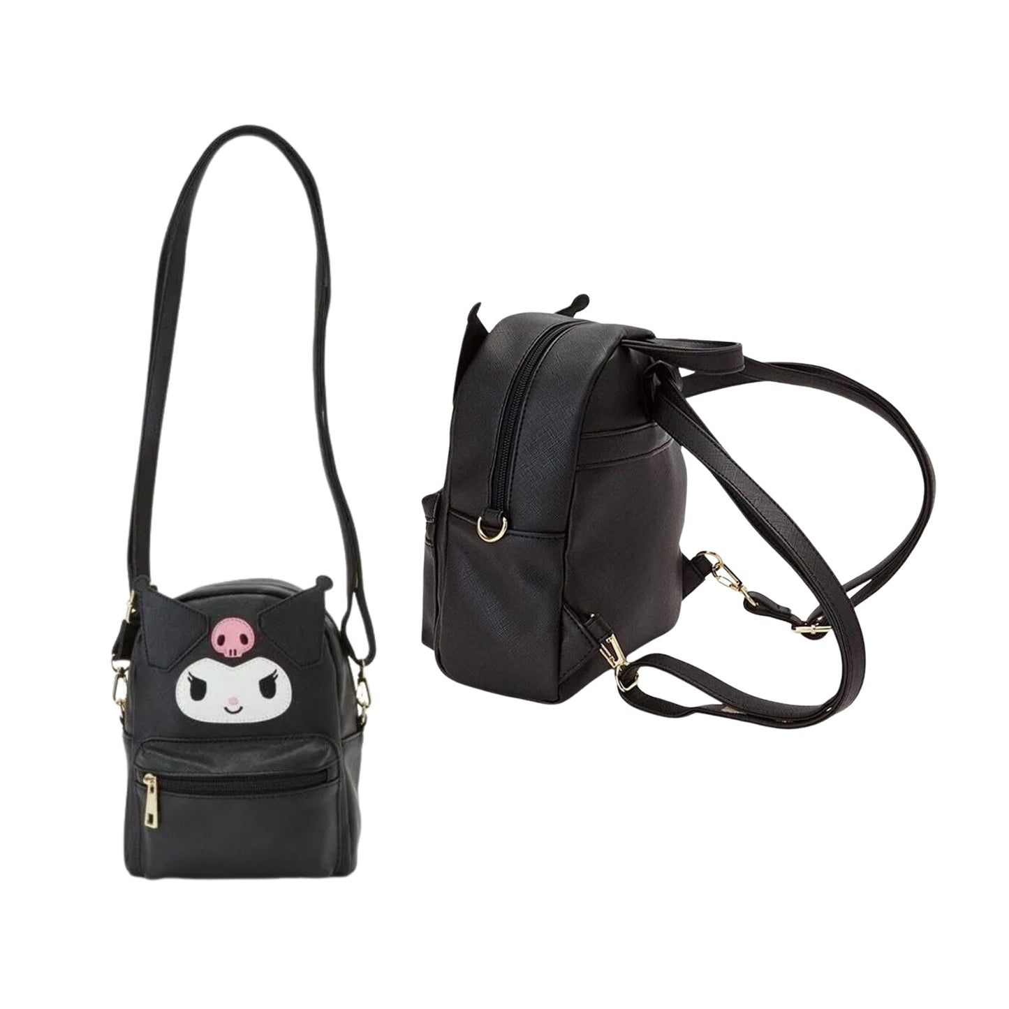 Bandolera Mochila Kuromi Tipo Cuero - Sanrio