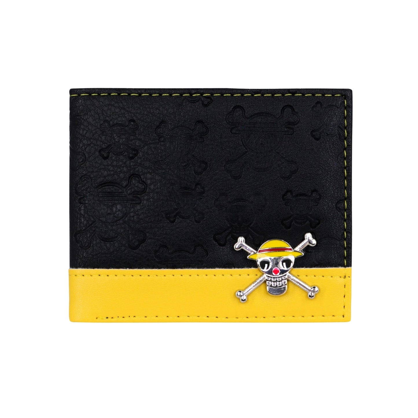 Billetera Calavera Luffy Negra Y Amarillo - One Piece