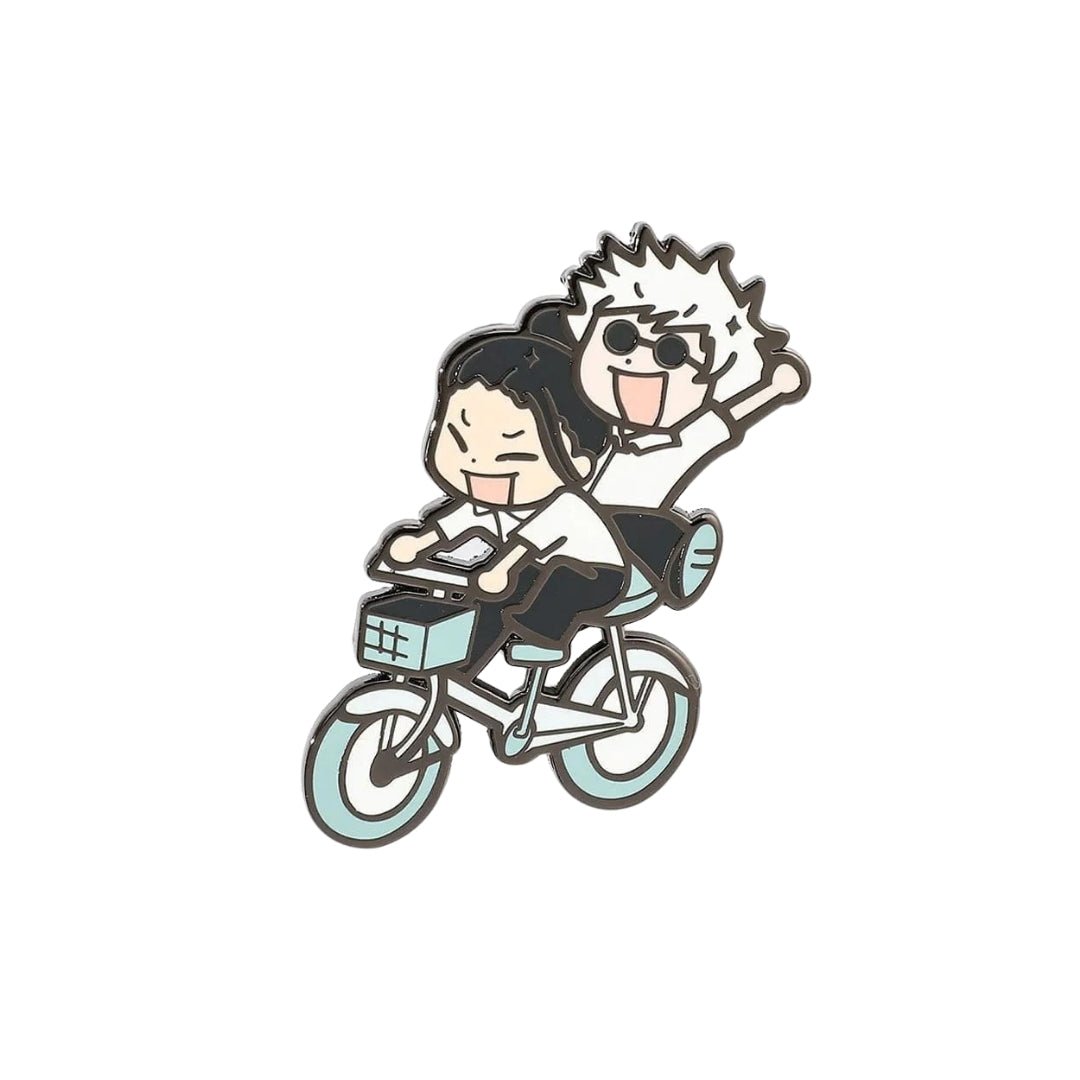 Broche / Pin Geto Y Gojo En Bicicleta - Jujutsu Kaisen