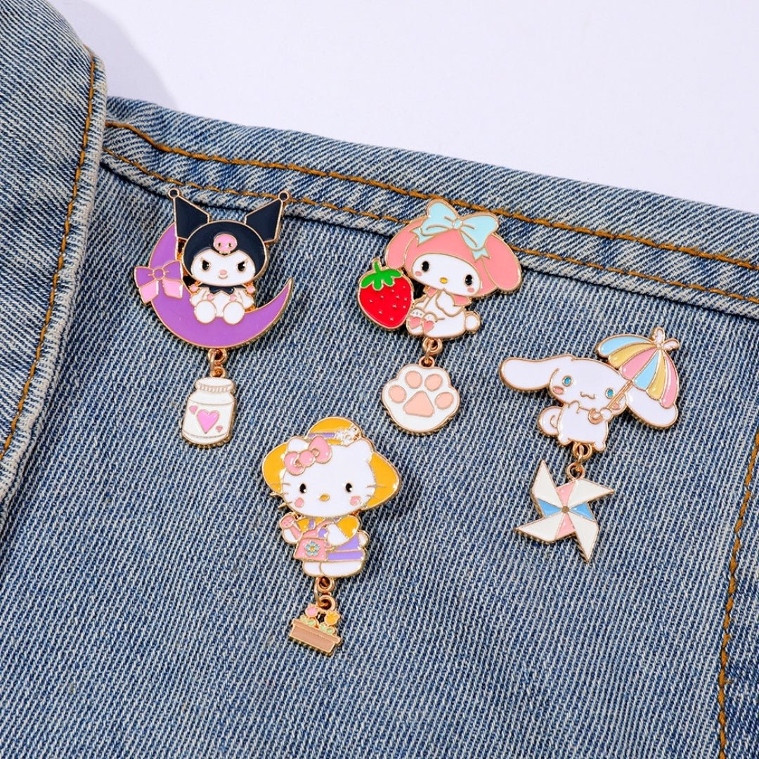 Broche / Pin Hello Kitty Con Colgante - Sanrio
