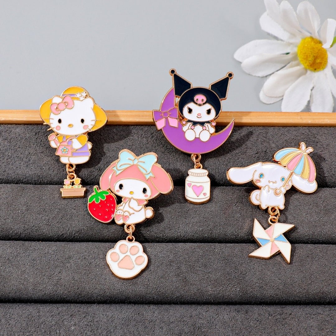 Broche / Pin Kuromi Con Colgante - Sanrio