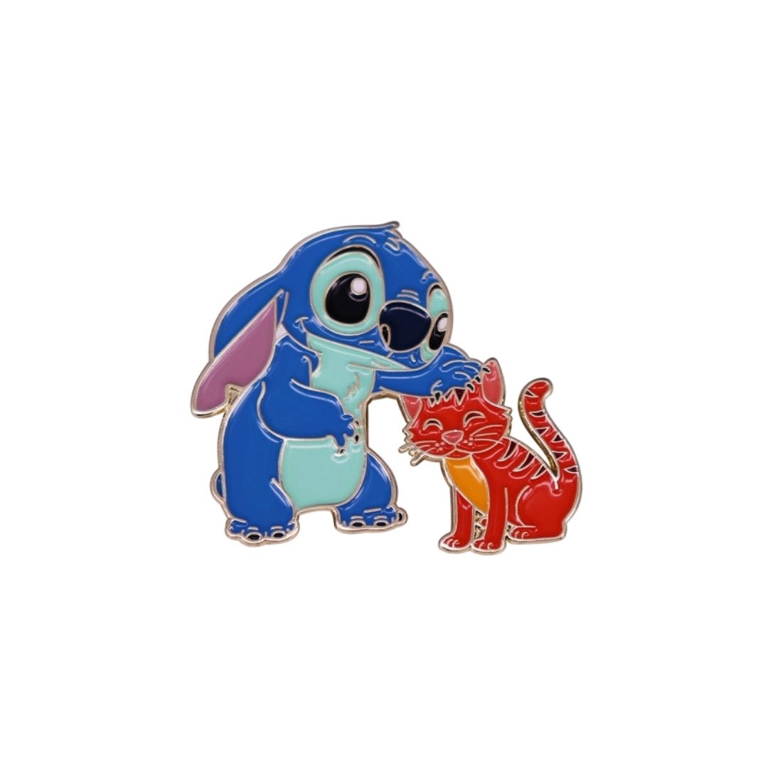 Broche / Pin Stitch Y Gato Naranja - Lilo Y Stitch