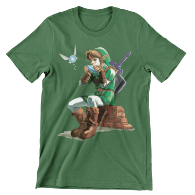 Camiseta Link Tocando La Ocarina - The Legend Of Zelda (SE ELABORAN POR PEDIDO)