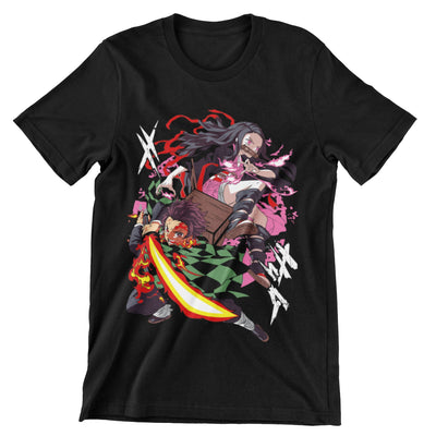 Camiseta Tanjiro y Nezuko - Demon Slayer (SE ELABORAN BAJO PEDIDO DE 3 A 5 DÍAS)