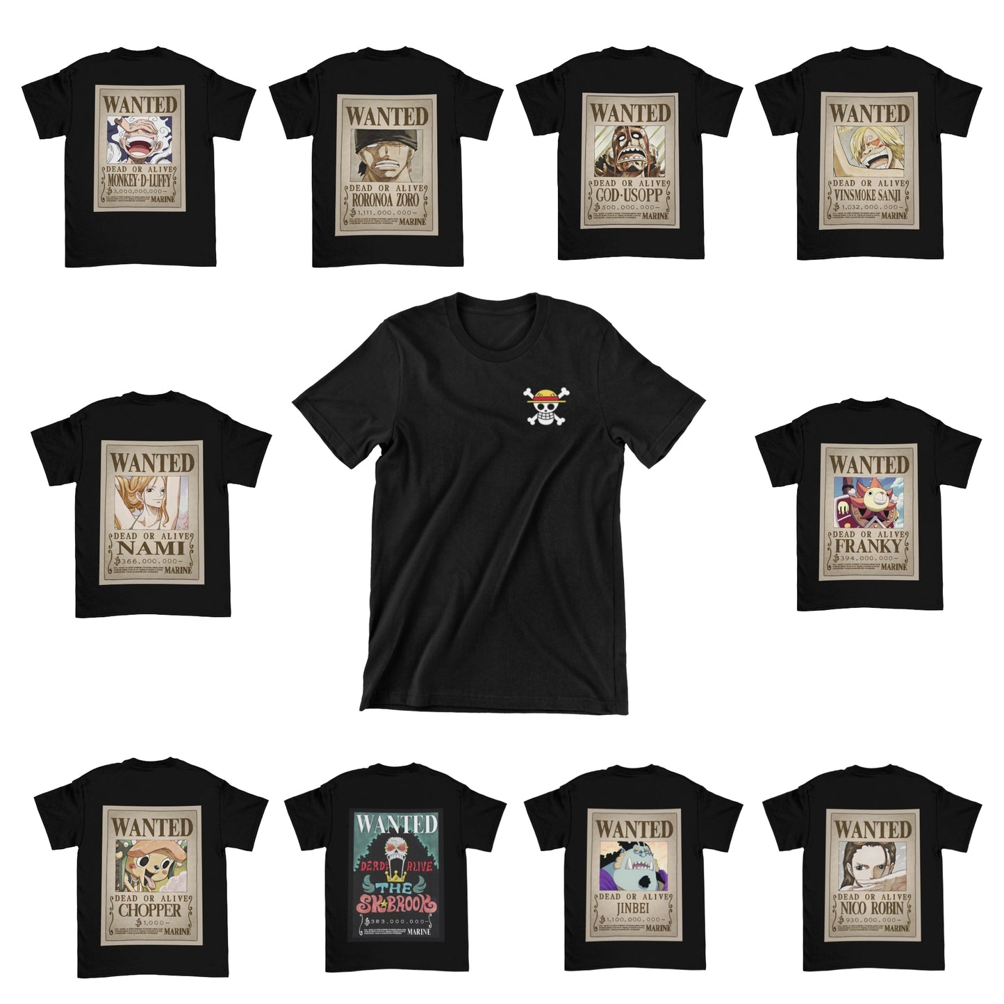 Camiseta Wanted One Piece (SE ELABORAN POR PEDIDO)