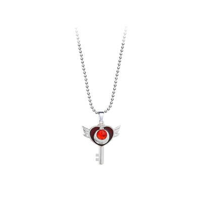 Collar Báculo Corazón Con Cadena De Acero - Sailor Moon