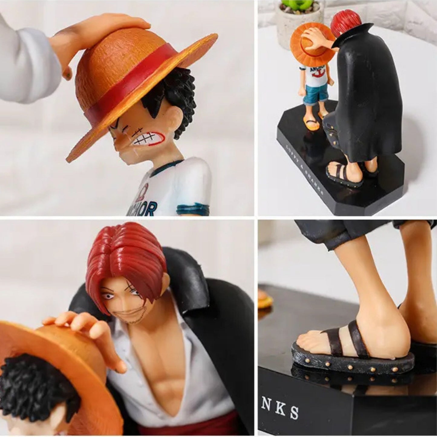 Figura Luffy Y Shanks Poniendo Sombrero - One Piece