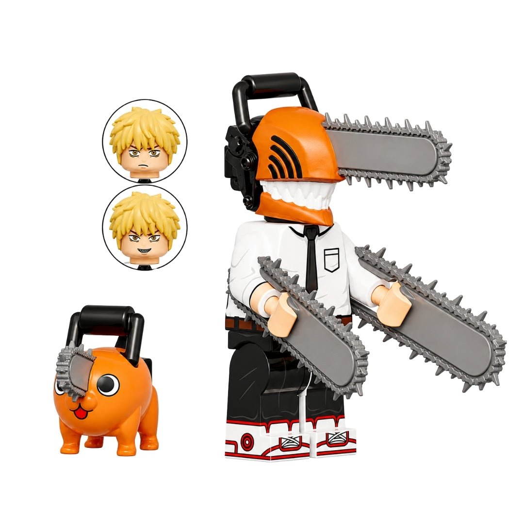 Figura Tipo Lego Chainsaw Man Con Pochita - Chainsaw Man / NO OFICIAL.