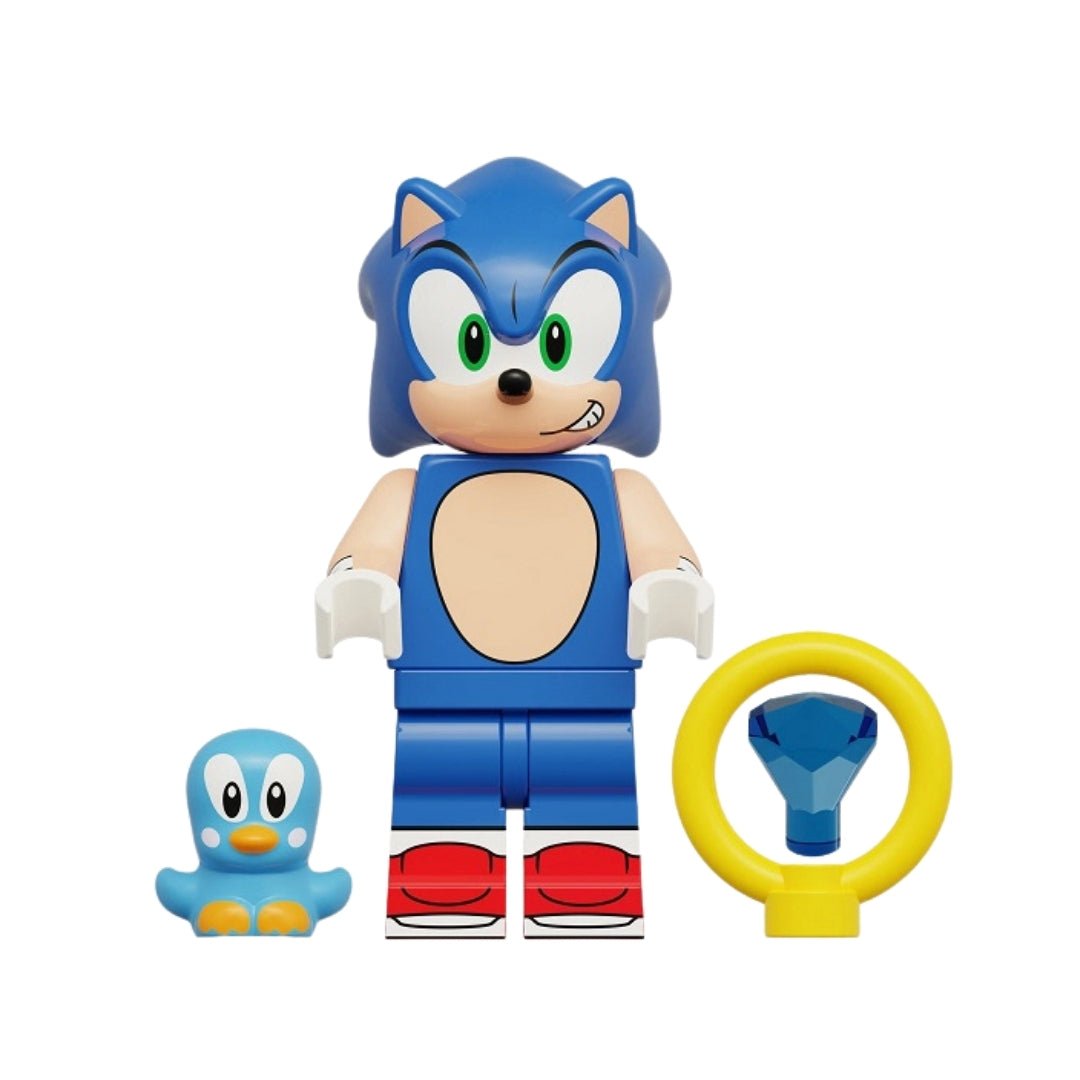 Figura Tipo Lego Sonic Con Anillo - Sonic / NO OFICIAL.