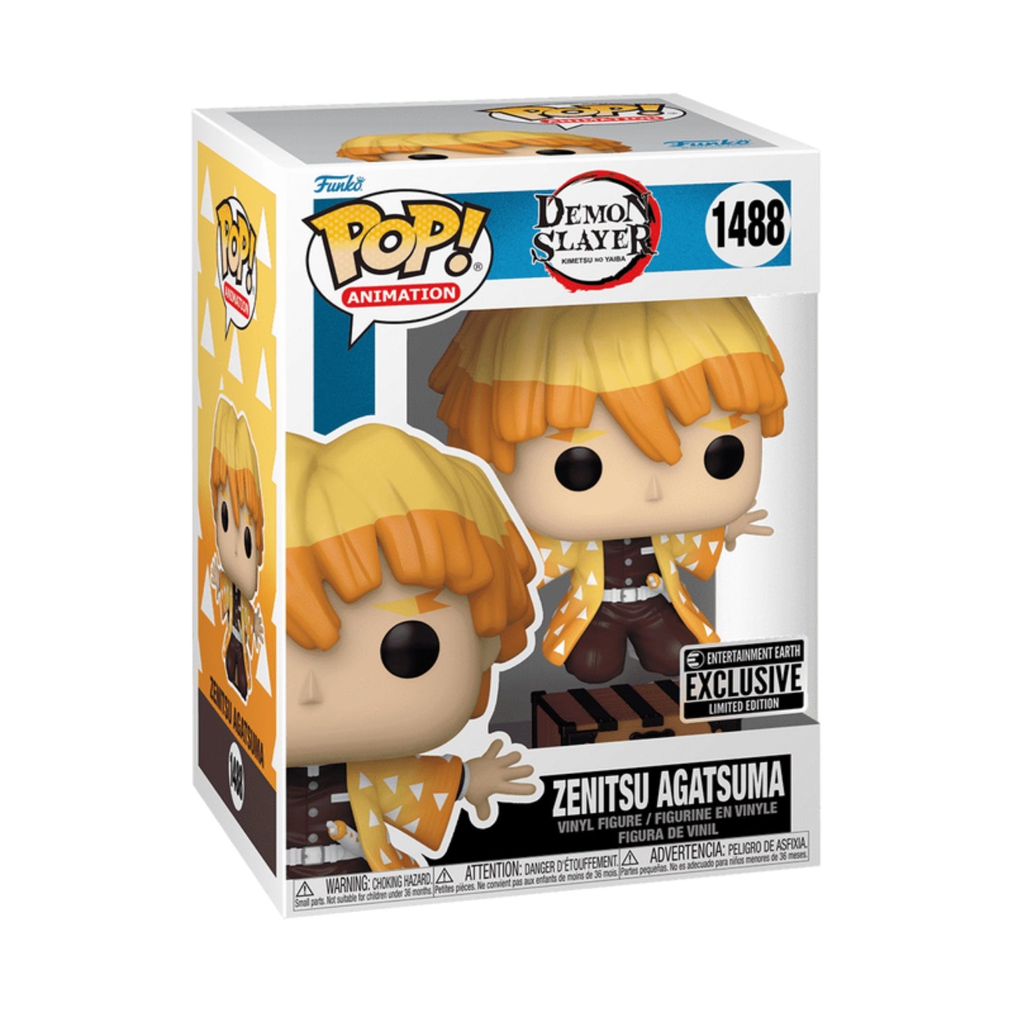 Funko Pop Zenitsu Agatsuma Ee Exclusive #1488 - Demon Slayer CAJA DAÑADA
