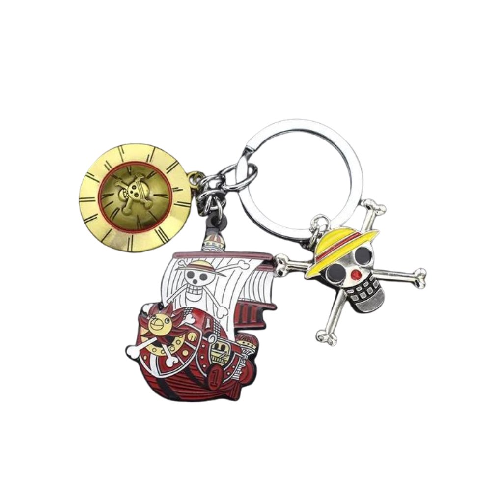Llavero Multidijes Calavera De Luffy, Barco Sunny Y Sombrero - One Piece