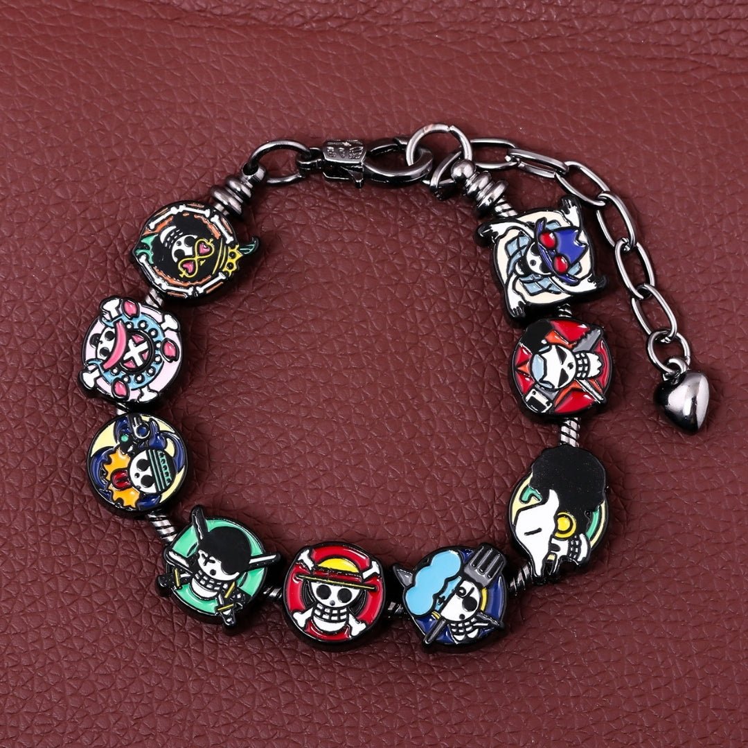 Pulsera Con Charms Calaveras Circular - One Piece