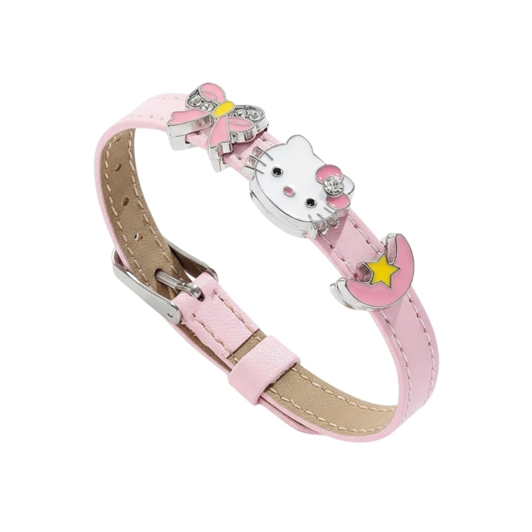 Pulsera Cuero Sintetico Rosa Hello Kitty - Sanrio