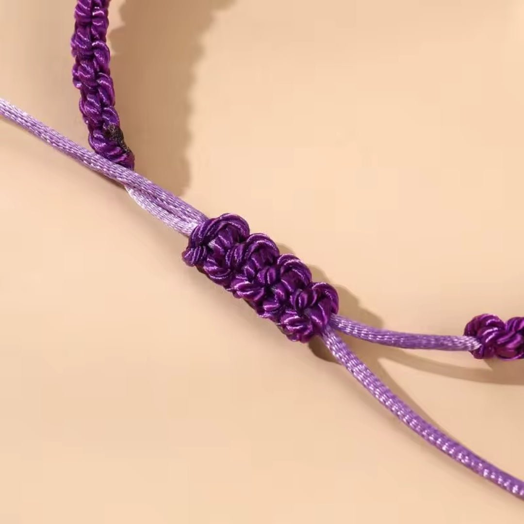 Pulsera De Cuerda Ajustable Stitch Morada - Lilo Y Stitch