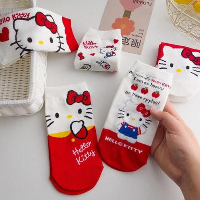Set 5 Pares Punteras Hello Kitty - Sanrio