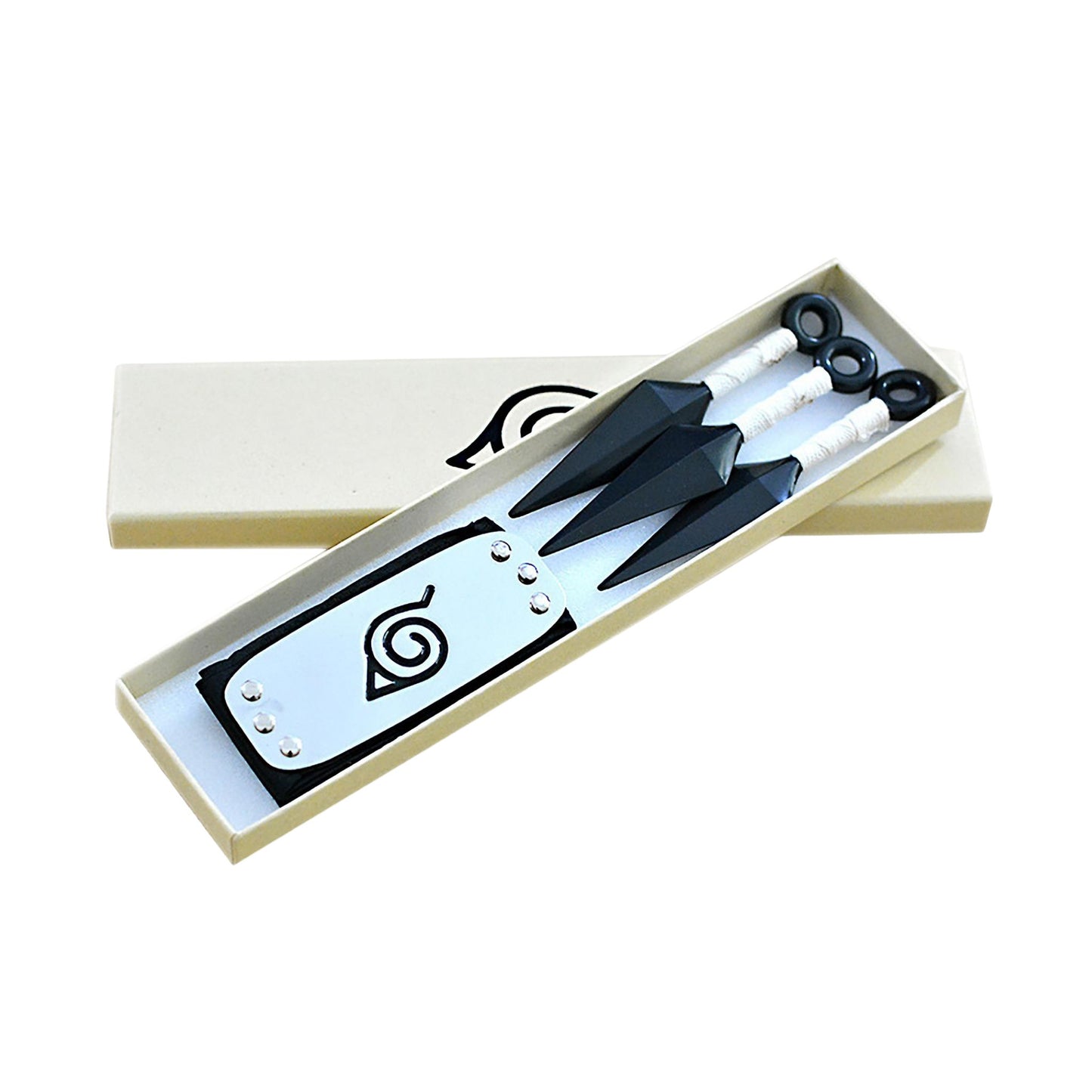 Set De Banda Aldea Konoha Y Kunai Blancas - Naruto