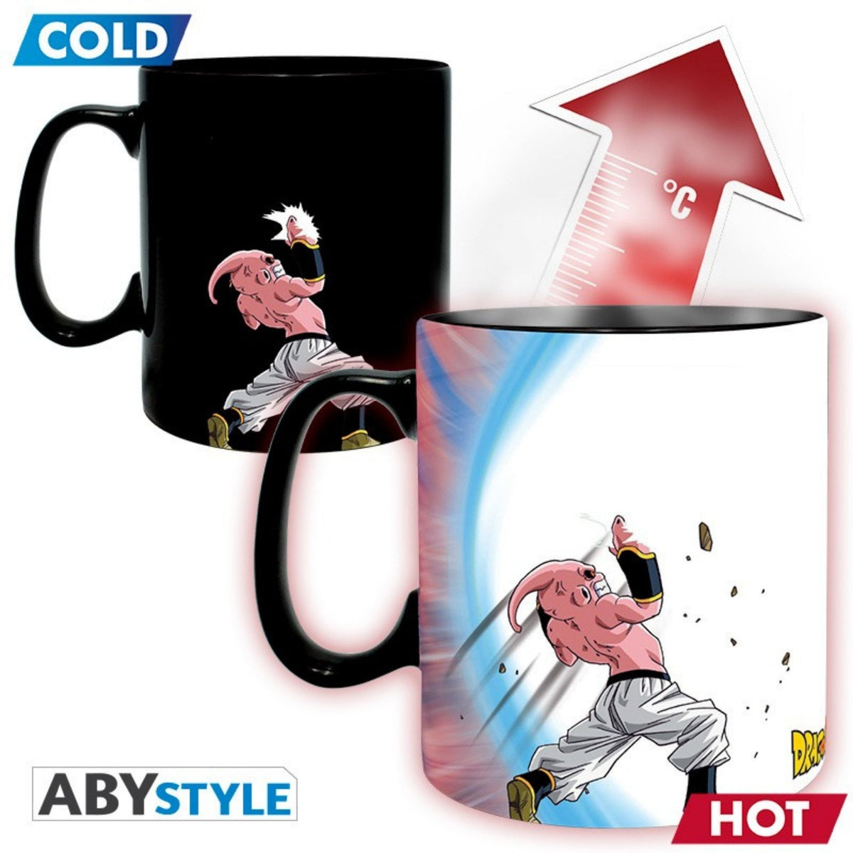 Set Taza Más Porta Vaso Goku Vs Buu 460 ML (16 Oz) - Dragon Ball Z - Abysse