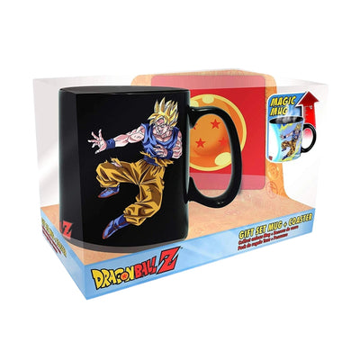 Set Taza Más Porta Vaso Goku Vs Buu 460 ML (16 Oz) - Dragon Ball Z - Abysse