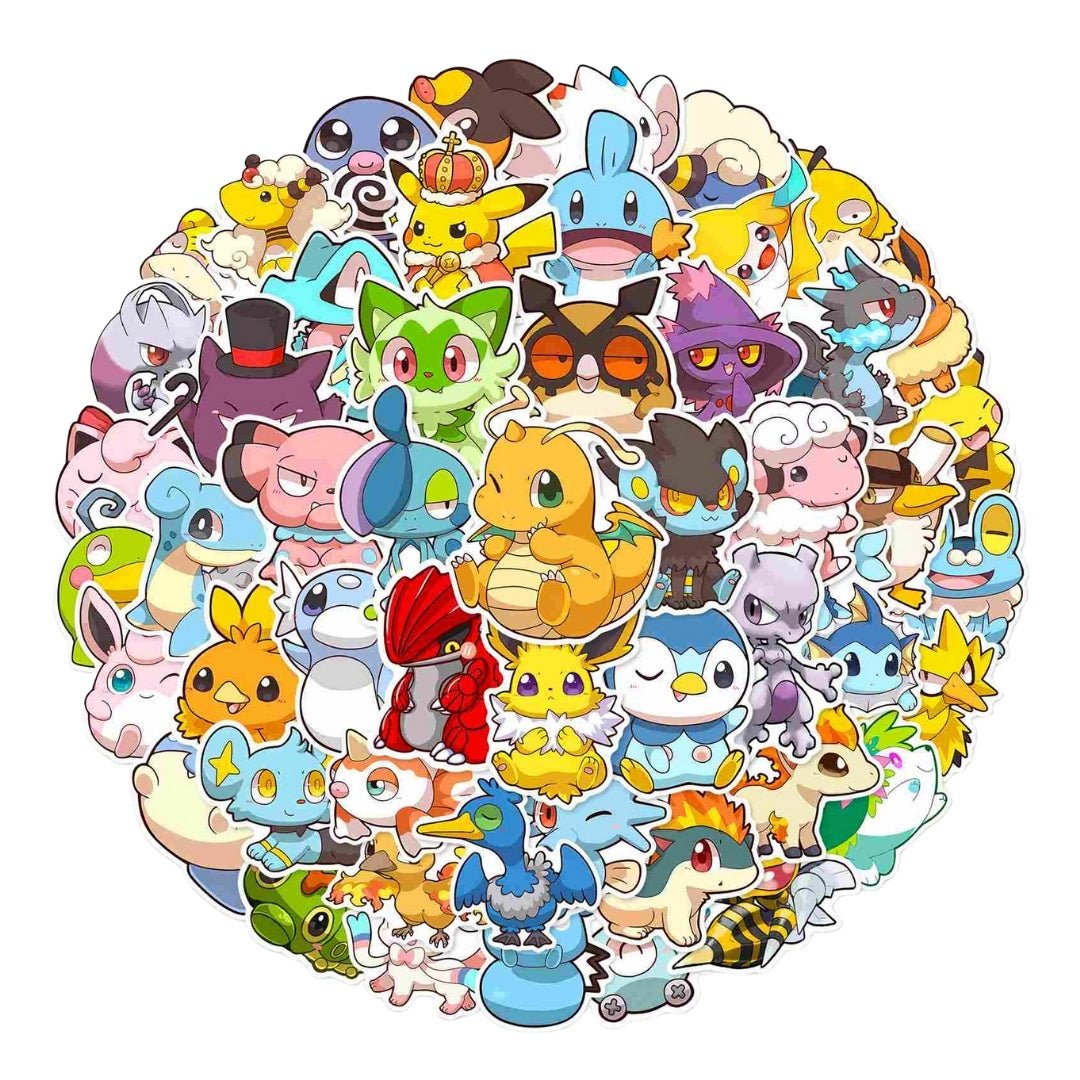 Stickers Variado Pokemon Kawai 50 Unidades - Pokemon