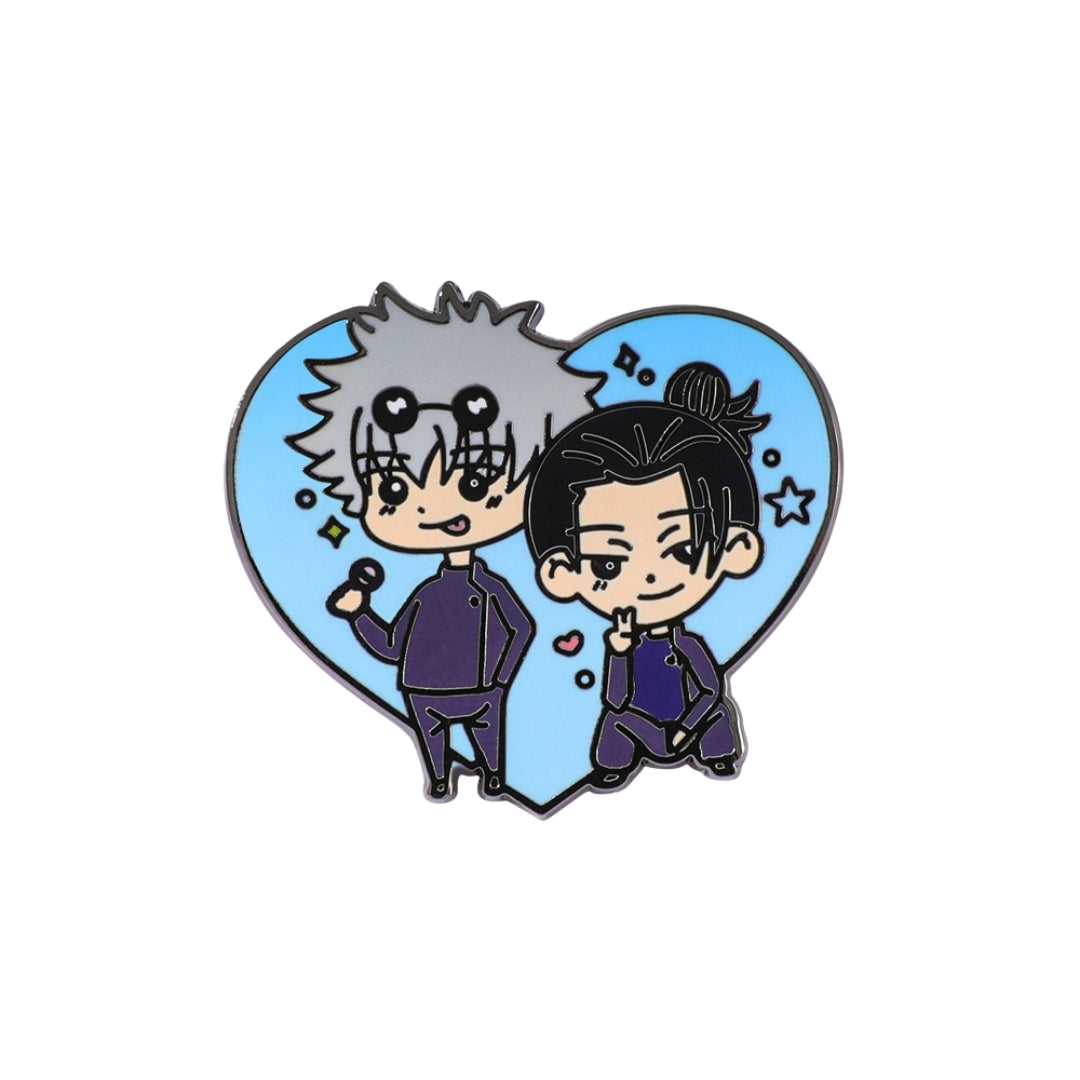 Broche / Pin Gojo Y Geto (Fondo Corazon) - Jujutsu Kaisen