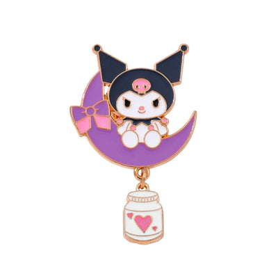 Broche / Pin Kuromi Con Colgante - Sanrio