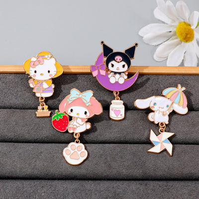 Broche / Pin Kuromi Con Colgante - Sanrio