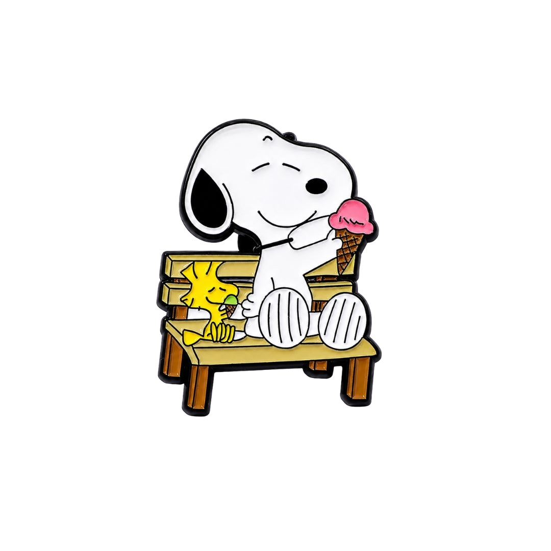 Broche / Pin Snoopy Y Woodstock Con Helado - Peanuts