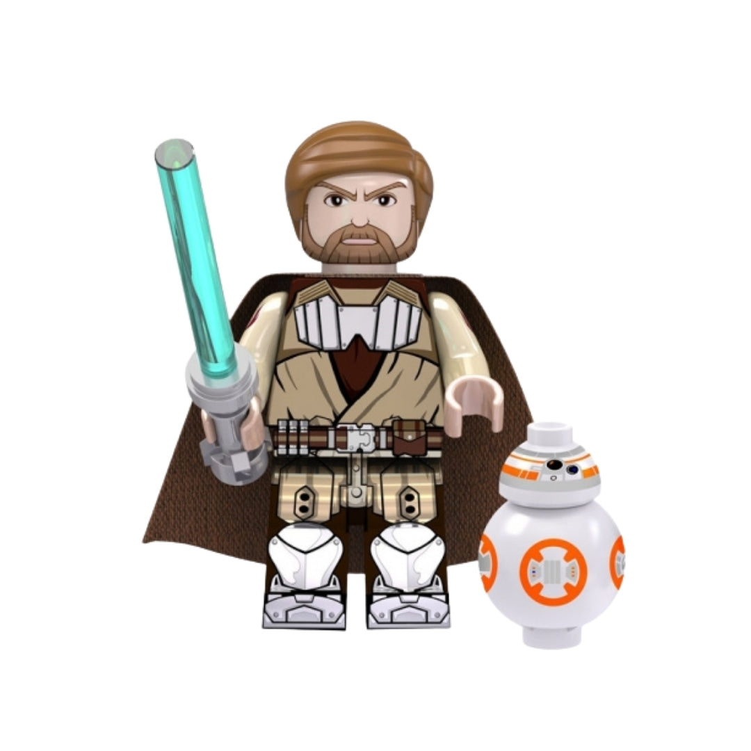 Figura Tipo Lego Obi Wan Y BB8 - Star Wars