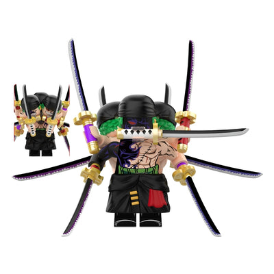 Figura Tipo Lego Zoro Nueve Katanas - One Piece