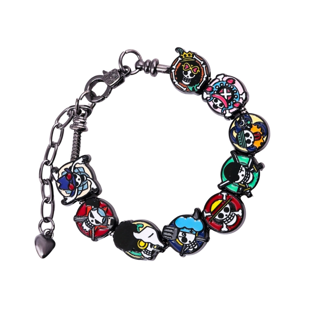 Pulsera Con Charms Calaveras Circular - One Piece