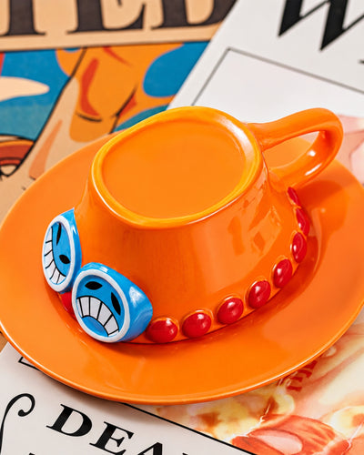 Taza Y Plato Sombrero Portgas D. Ace - One Piece alternativo