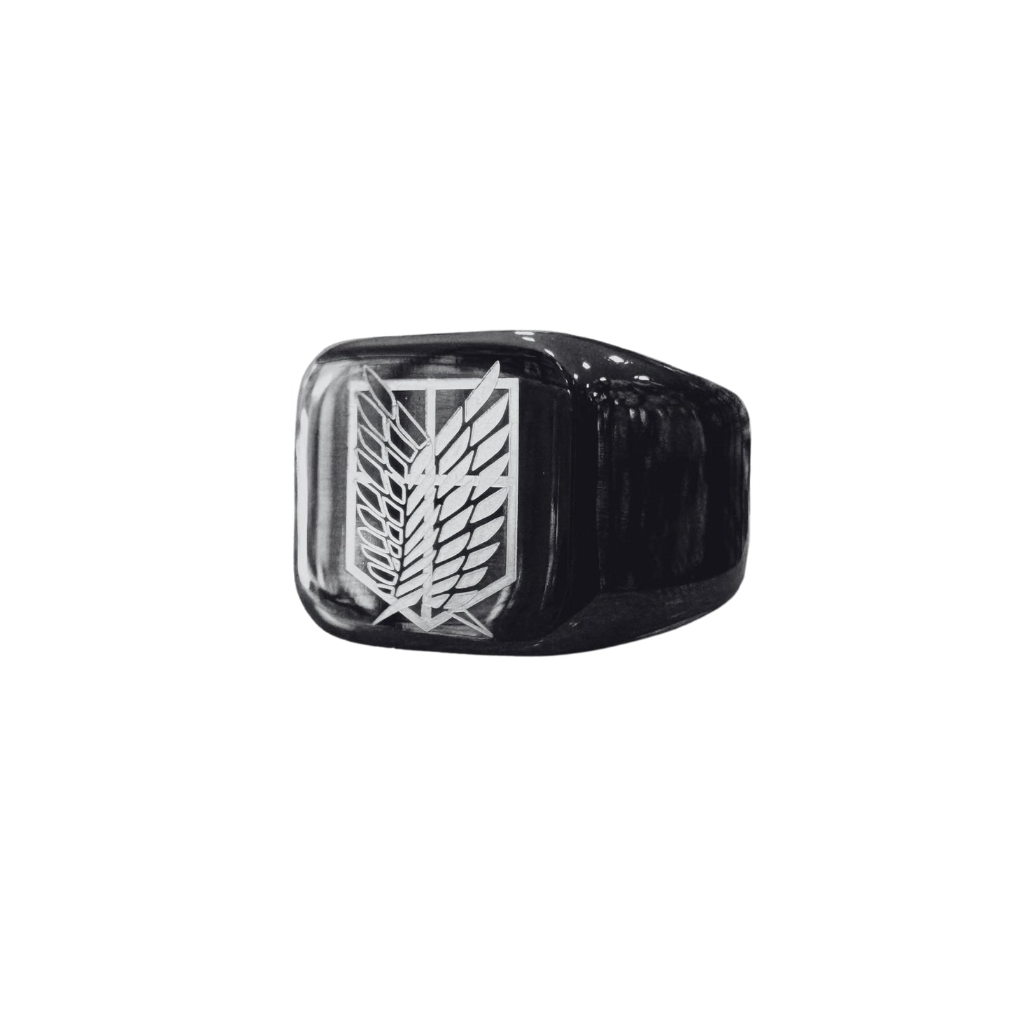 Anillo Cuadrado Acero Inoxidable Alas de La Libertad - Attack On Titan