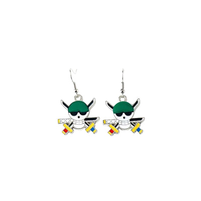 Aretes Colgantes Calavera De Zoro - One Piece