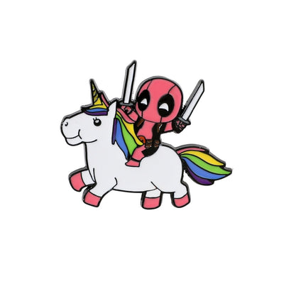 Broche / Pin Deadpool Sobre Unicornio Gordito - Deadpool