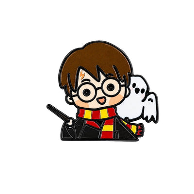 Broche / Pin Harry Potter, Hedwing Y Varita - Harry Potter