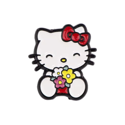 Broche / Pin Hello Kitty Con Flores - Sanrio