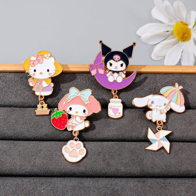 Broche / Pin Kuromi Con Colgante - Sanrio