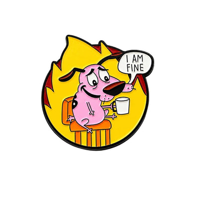Broche / Pin Perro Coraje (I Am Fine) - Coraje El Perro Cobarde