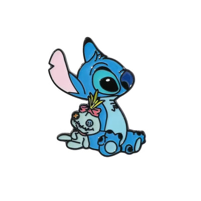 Broche / Pin Stitch Y Trapos Sentados - Lilo Y Stitch