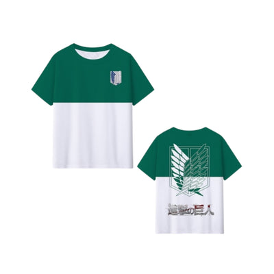 Camiseta Sub Alas De La Libertad Verde Con Blanco - Attack On Titan