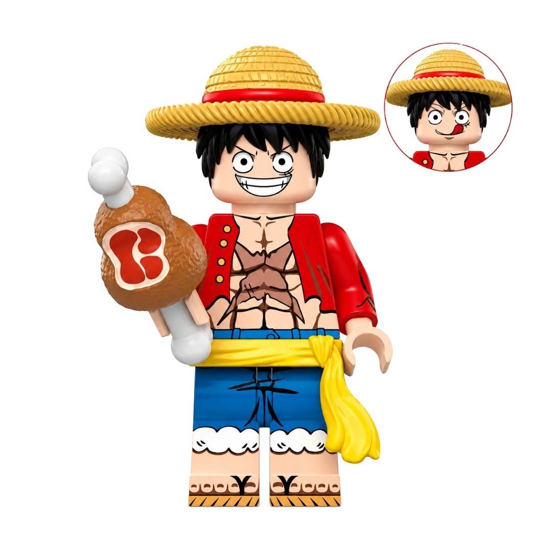 Figura Tipo Lego Luffy Con Carne - One Piece / NO OFICIAL.