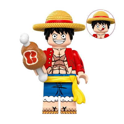 Figura Tipo Lego Luffy Con Carne - One Piece / REPLICA