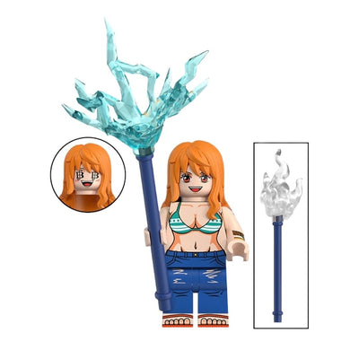 Figura Tipo Lego Nami Con Baston - One Piece / REPLICA