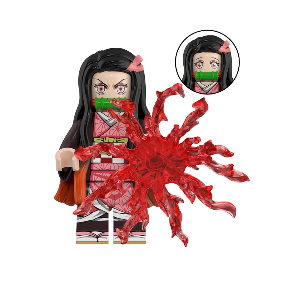 Figura Tipo Lego Nezuko Explosion De Sangre - Demon Slayer - Demon Slayer / NO OFICIAL.