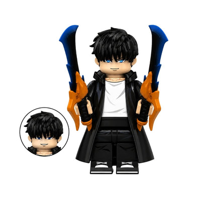 Figura Tipo Lego Sung Jinwoo Dagas Gemelas - Solo Leveling / REPLICA