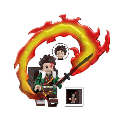 Figura Tipo Lego Tanjiro Danza Del Dios Del Fuego - Demon Slayer / REPLICA