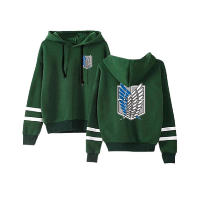 Hoodie Verde Militar Alas De La Libertad - Attack On Titan