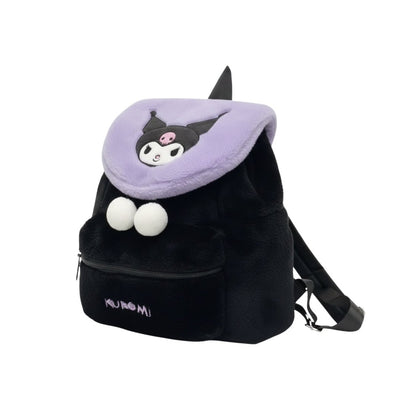 Mochila Peluche Kuromi Con Pompones - Sanrio